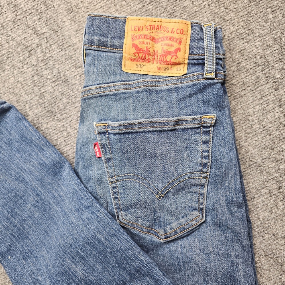 Levis Slim Straight Leg Jeans Medium Wash Blue Denim Mens 29x29